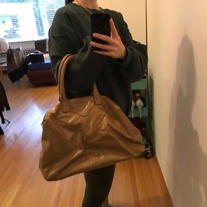 AUTHENTIC YSL “Y” Cabas tote in beige